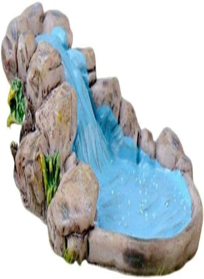 Mozff Blue DIY Miniature Water Pool Fairy Garden Decor - Antique European Manor Style Mini Pond Landscape Ornament for Dollhouse Village and Outdoor Crafts - Image 1